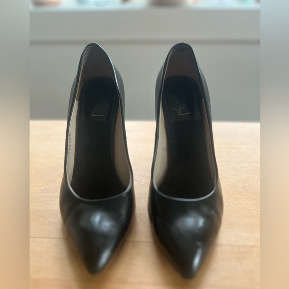 YSL Black Leather Pumps with Wooden Heel - Picture 6 of 9